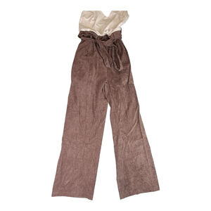 Kaylee Kollection Corduroy, Strapless Jumpsuit Size Small